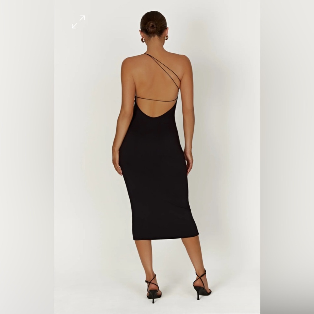 MESHKI Rosalind Recycled Nylon One Shoulder Midi Dress
